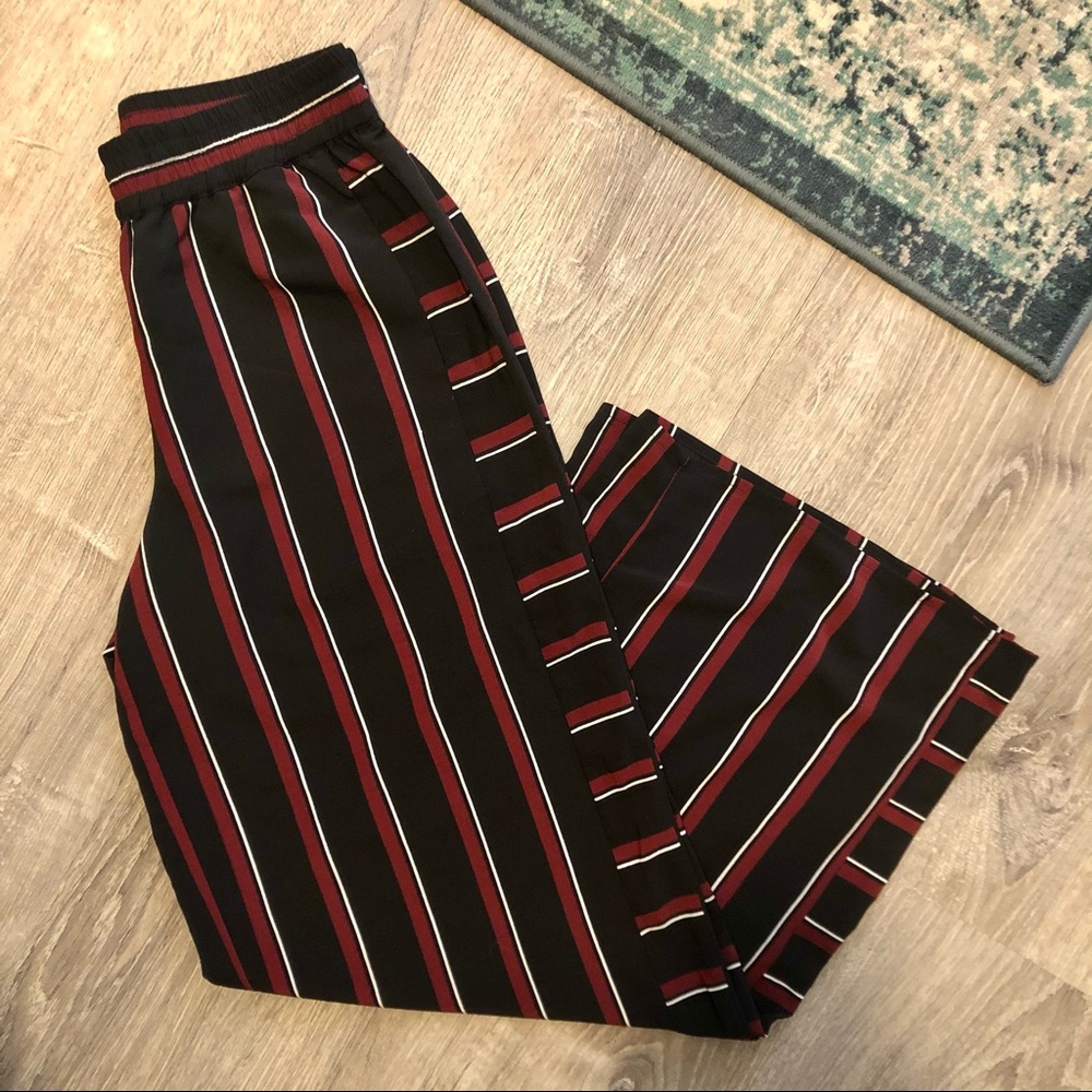 Lord & Taylor High Waisted Striped Wide Leg Pants